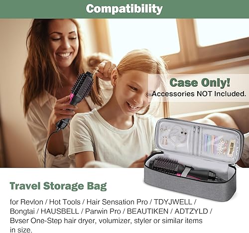 Miniatura 10 de SITHON Funda de transporte de viaje de doble capa para secador de pelo Revlon de un solo paso, voluminizadorestilizador, bolsa organizadora de