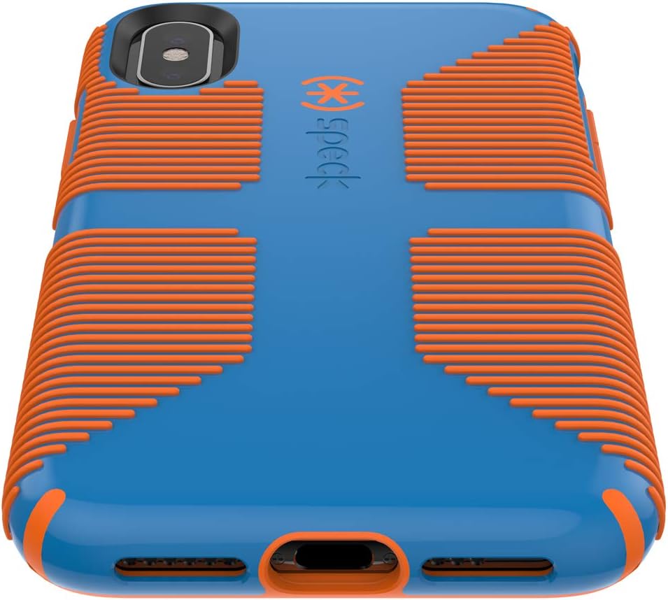 Speck Products iPhone Xs/iPhone X Case, CandyShell Grip, Skydive Blue/Pumpkin Orange