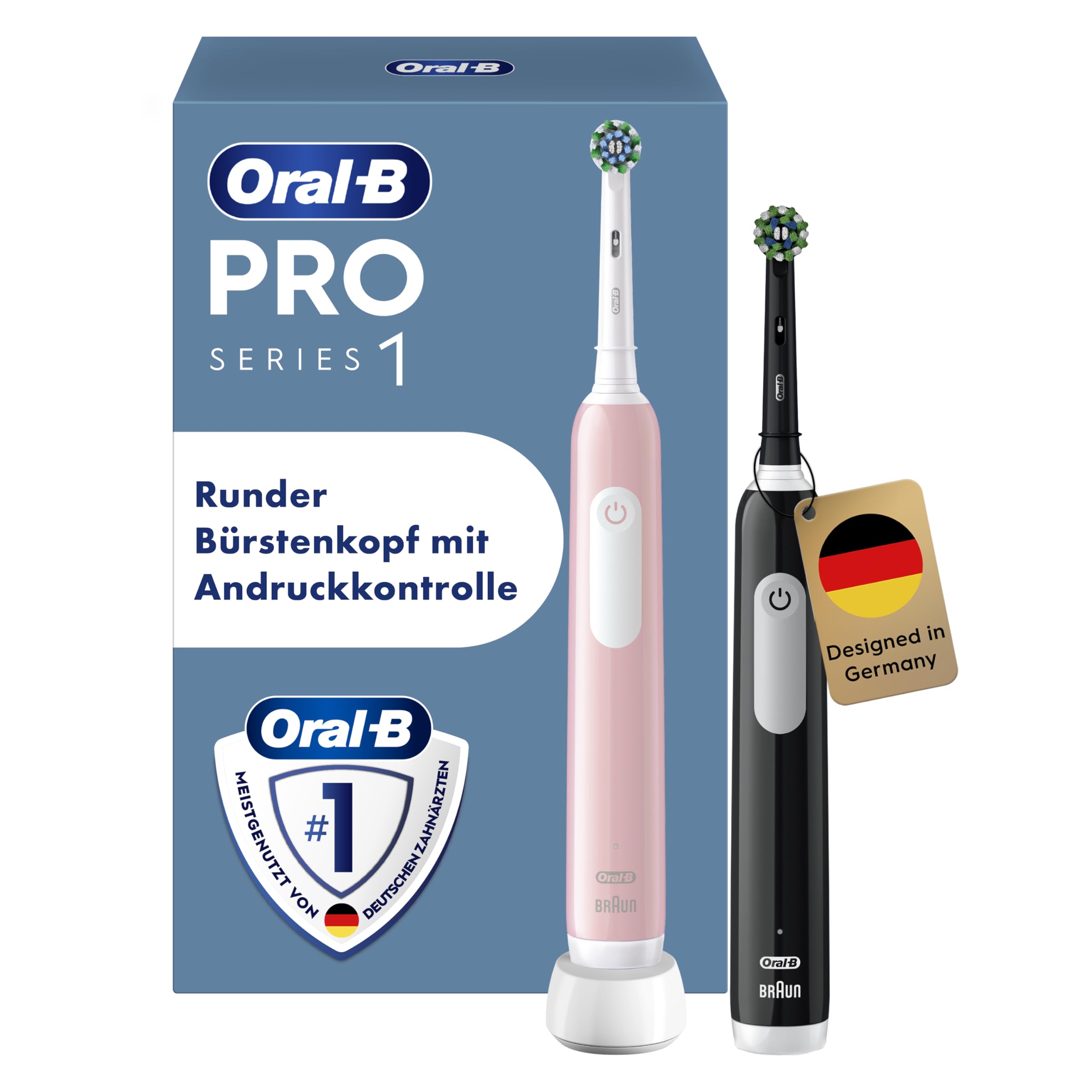 Oral-B Pro Series 1 Elektrische Zahnbürste – Doppelpack (pink/black)