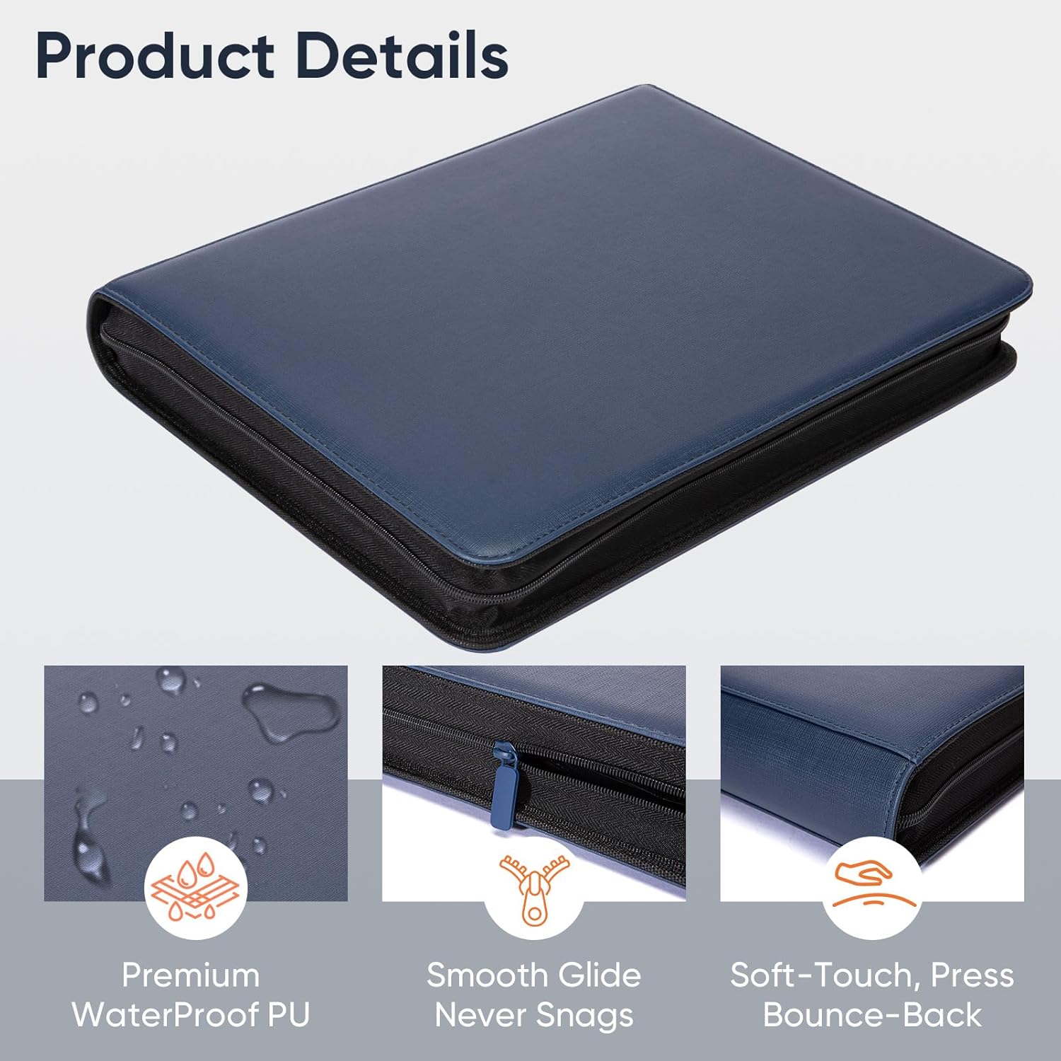 9-Pocket Toploader Binder – Holds 252 Toploaders, 9 Toploaders Included, Card Storage for Trading Cards in 3 x 4'' Toploader, Premium Zippered PU Binder for TCG, Sports Cards