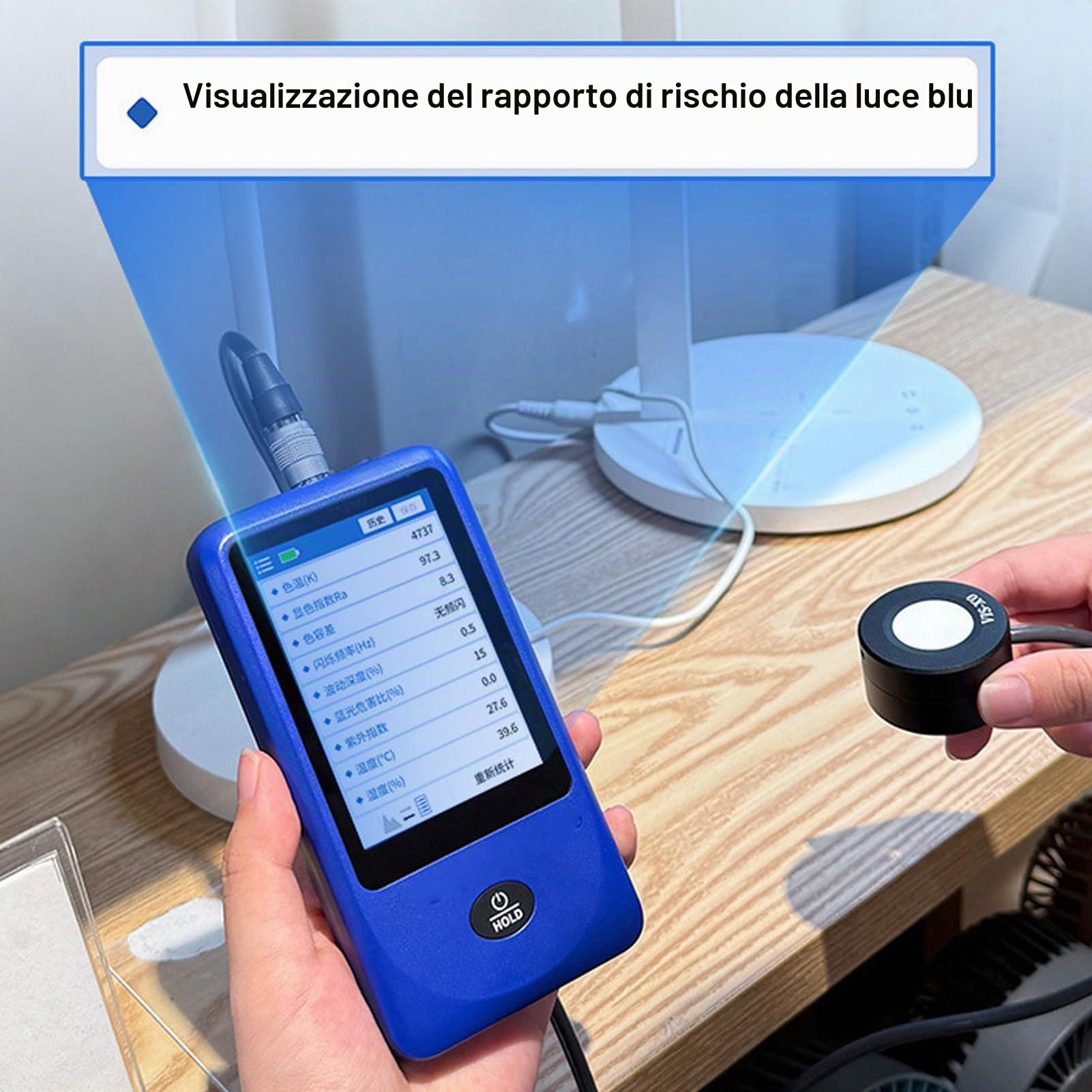 Misuratore di Spettro Luminoso, Spettrometro Portatile, Misuratore di Visualizzazione della Curva di Illuminamento per Misurare la Temperatura del, PPFD e Gamma di 1 Milione di Lx, Adatto a