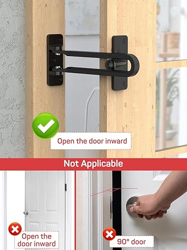 Miniatura 6 de Cerradura de puerta para seguridad del hogar seguridad a prueba de niños tope de puerta de refuerzo para niños hogar hotel apartamento pestillo de