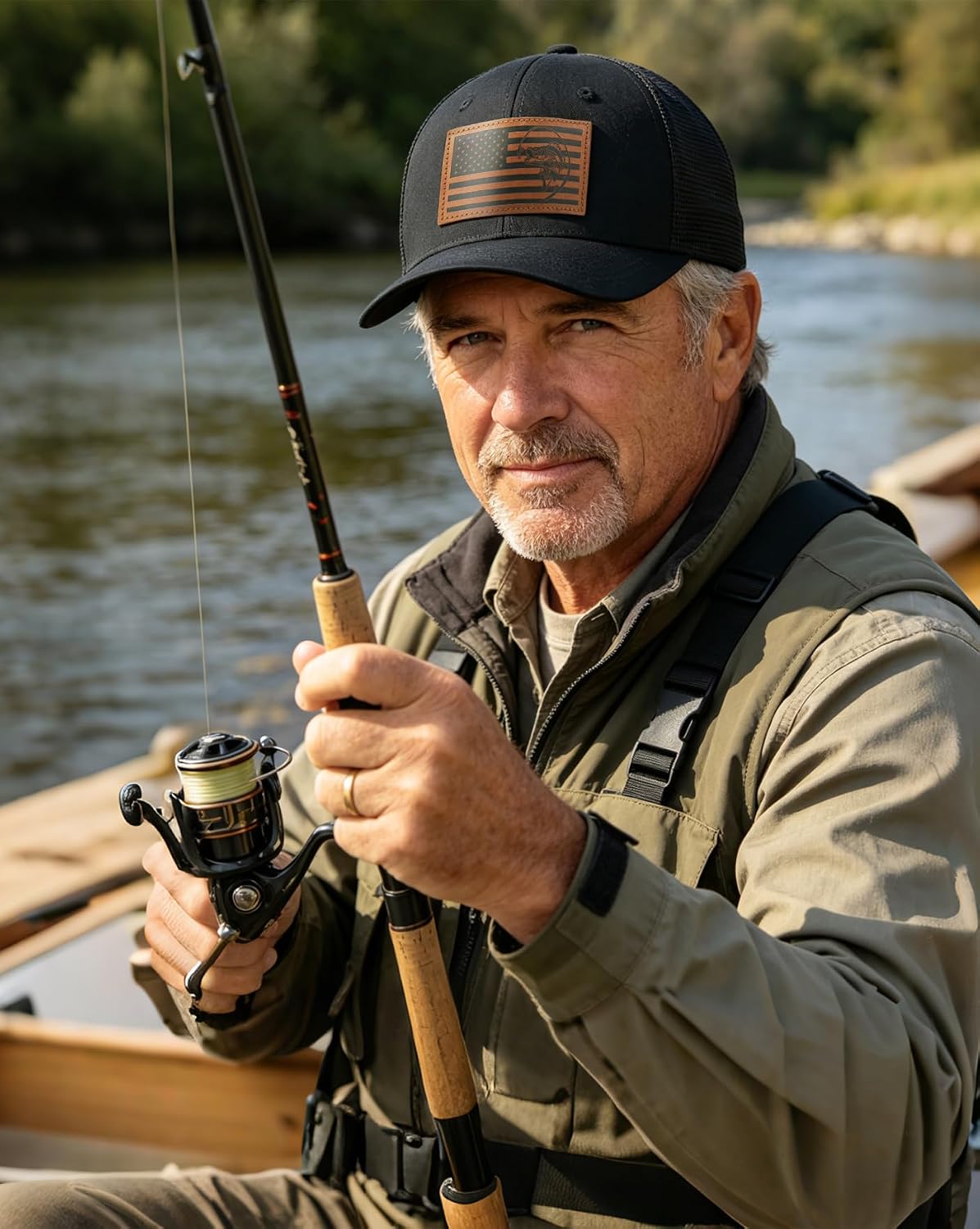 Waldeal Fishing Gifts for Men, Adjustable Fishing Trucker Hat, for Grandpa Dad Grandfather Uncle Brother
