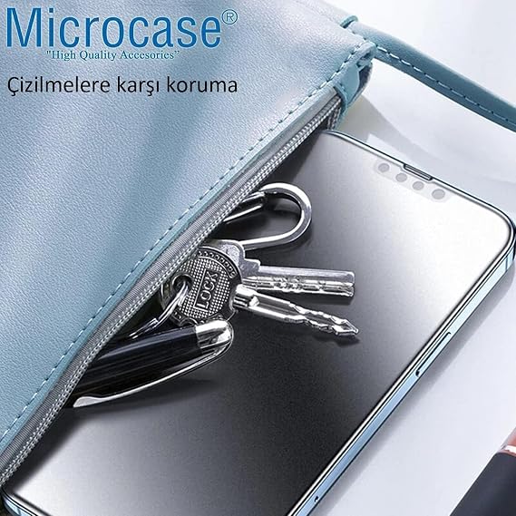Microcase Xiaomi Redmi Poco M7 Pro 5G Tam Kaplayan Çerçeveli Mat Cam Koruma - AL3124