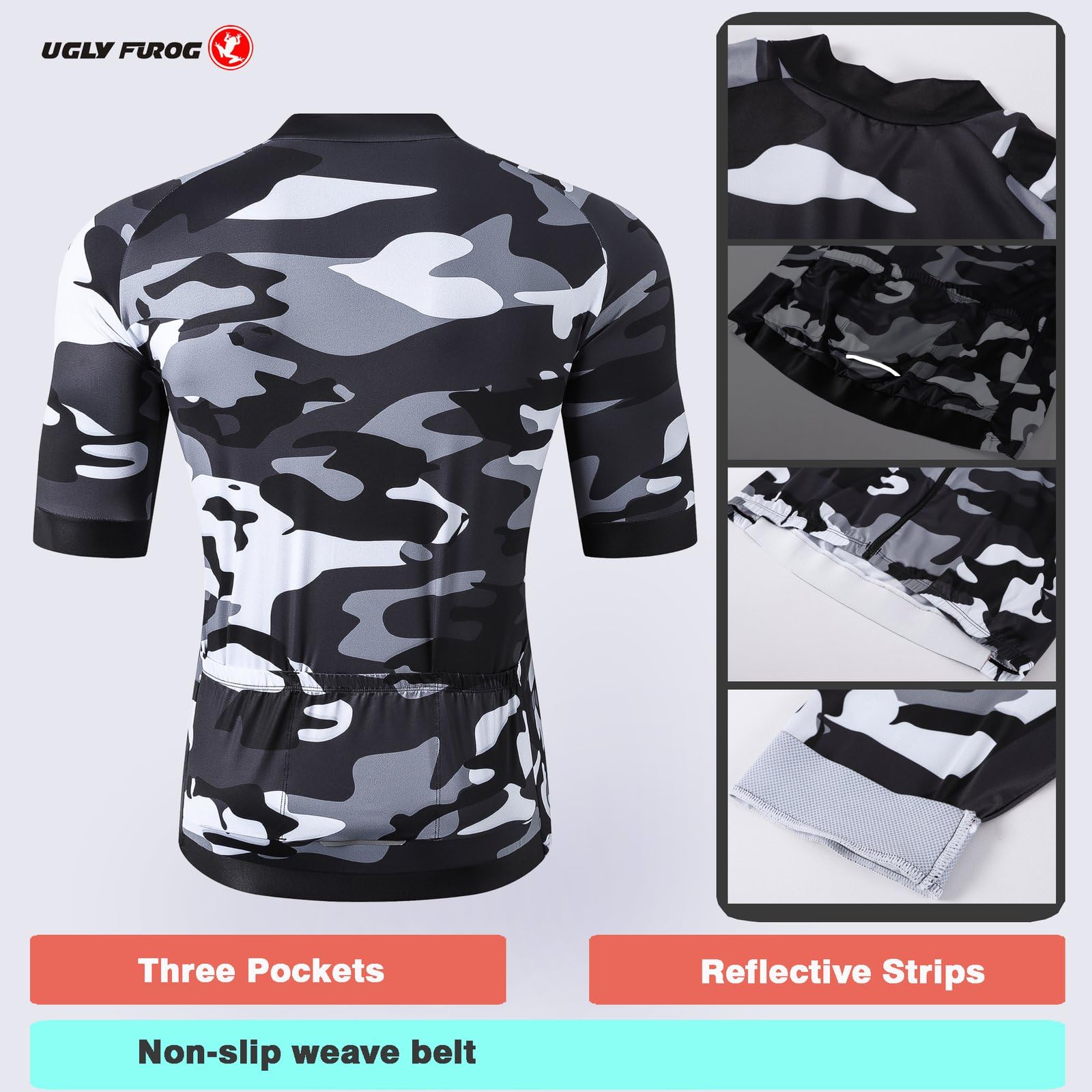 UGLY FROG 2025 Ropa Ciclismo Maillot Hombre Completo Camiseta + Pantalones Cortos 20D Gel Acolchado