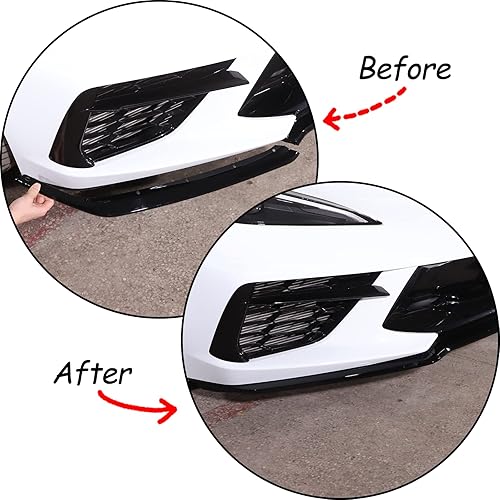 Miniatura 2 de Alerón de parachoques delantero, difusor de alerón de barbilla, protector de ala protectora, kit de carrocería compatible con Chevrolet Corvette C8