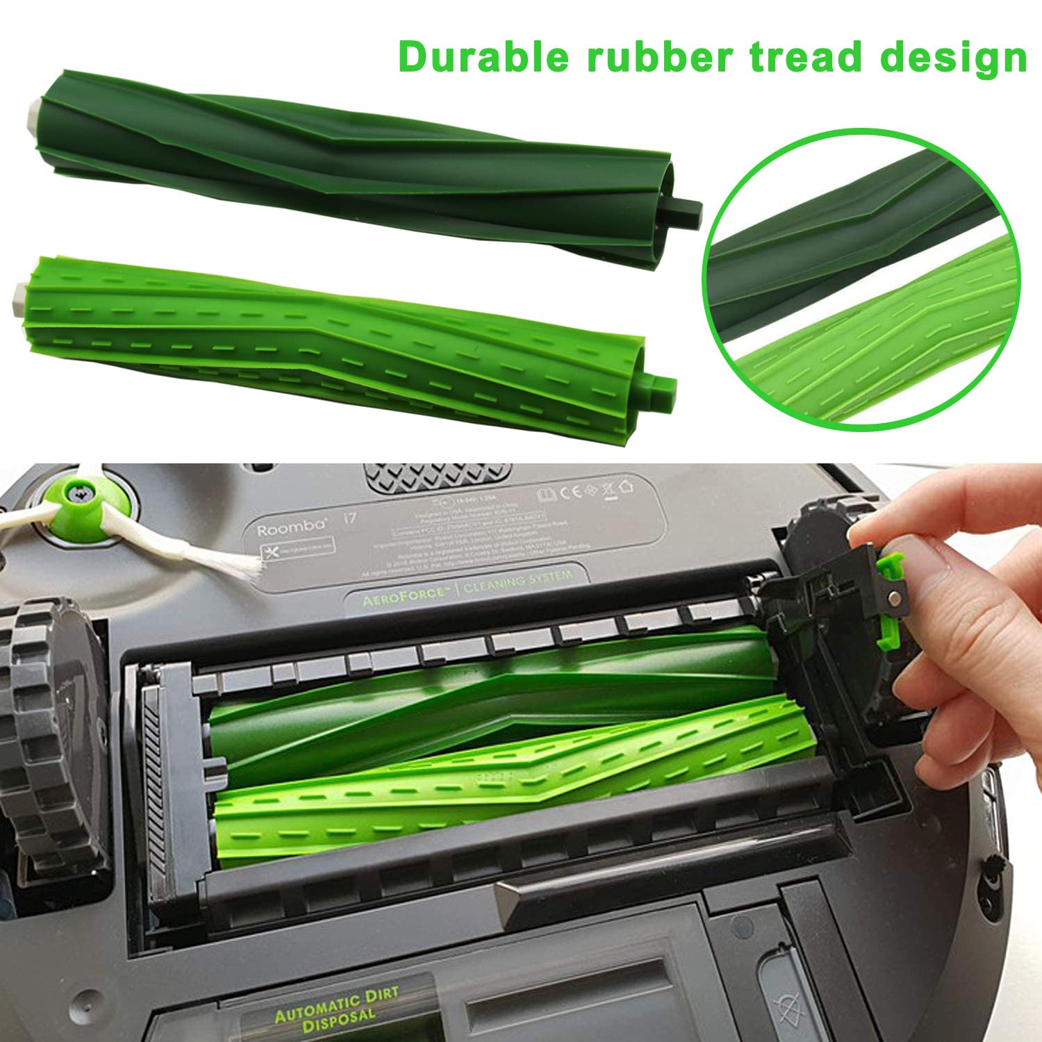 Kit Accessori Ricambio Per IRobot Roomba Serie E E I (E5, E6, I7, I3, J7) - 6 Spazzole, 10 Filtri, 10 Spazzole Laterali - 3