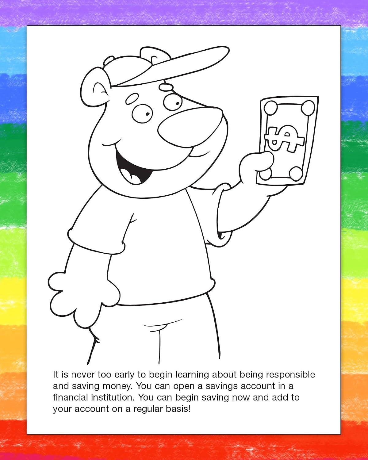 ZOCO – My Saving Account Coloring Books (25 Bulk Pack, Without Crayons) – Games to Learn About Money & Finance – Credit Union, Bank Handout for Kids