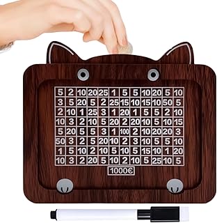 貯金チャレンジボックス,レトロ猫テーマ かわいい - 1000円を貯める貯金チャレンジボックス | 男の子・女の子・子供・ティーン向けの寝室・リビング・寮・本棚用