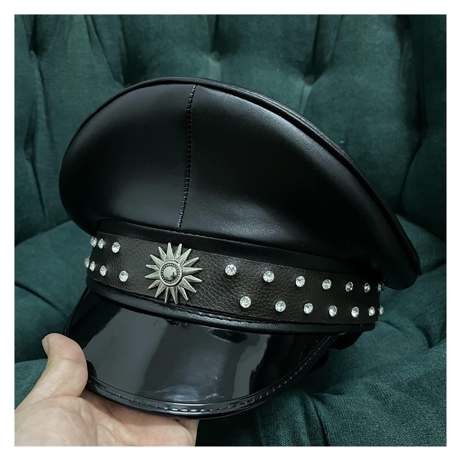 Amazon.co.jp: ASDFFG コスプレミリタリーキャップ 男性女性レザー