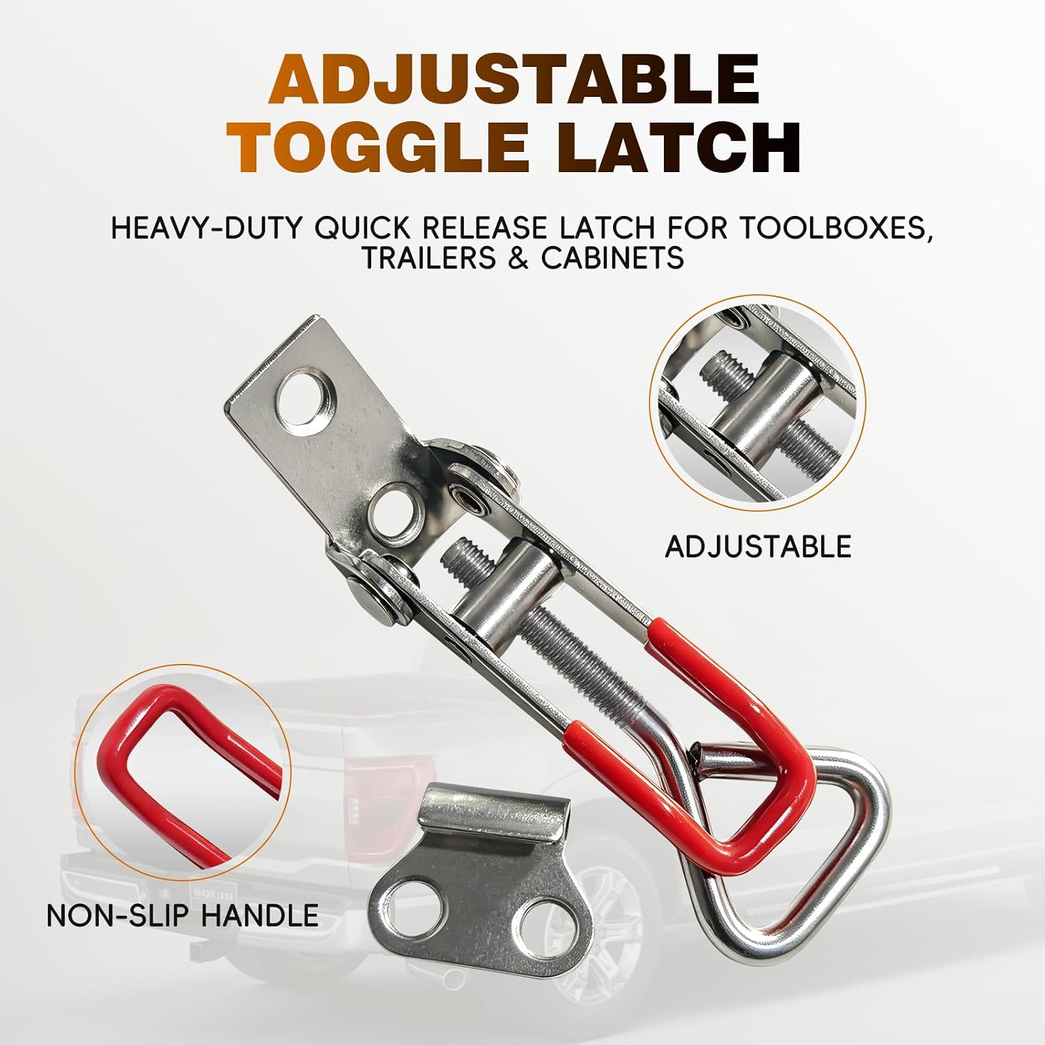 2 Pack Toggle Latch Clamp, 220Lbs Heavy Duty Stainless Steel Pull Hasp 4001