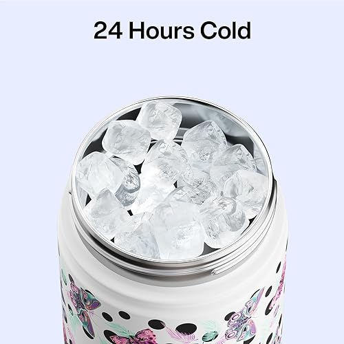 Miniatura 629 de ENCOOL Botella de agua aislada con popote, de acero inoxidable, a prueba de fugas, sin BPA, al vacío de doble pared que se mantiene fría durante 24