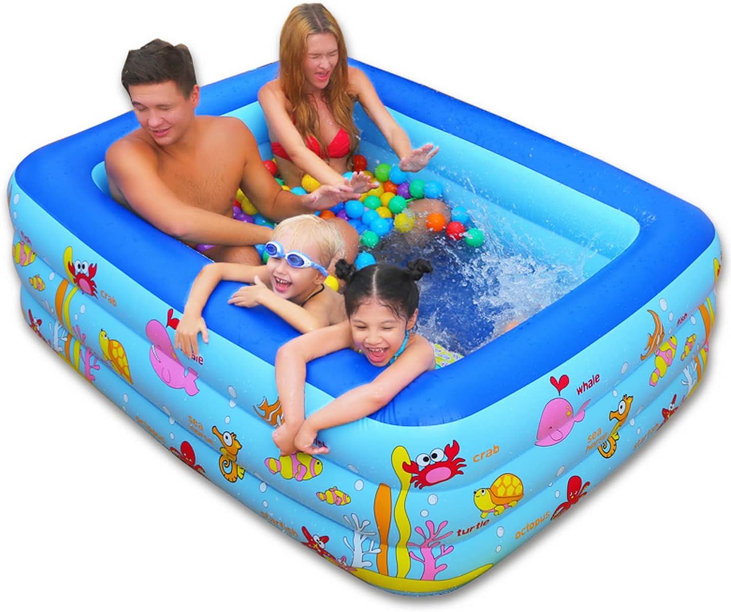 YUYTIN Piscina Inflable, Piscina Inflable Familiar de tamaño Completo 2021, Piscina de Servicio Pesado sobre el Suelo para niños, Adultos, al Aire Libre, Patio Trasero, Fiesta en la Piscina