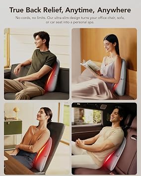 SKG TS700 Cordless Full Back Massager for Stress Relief Deep Tissue