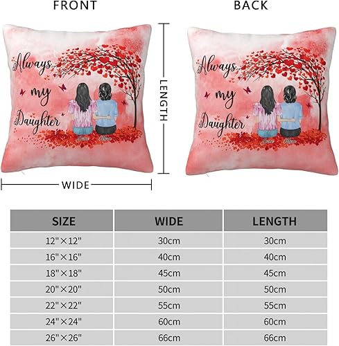 Miniatura 3 de Always My Daughter Personalized Pillow Cushion Covers Custom Mother Daughter Design Name Pillow Case Mother's Day Pillowcases for Mom Mama Wife