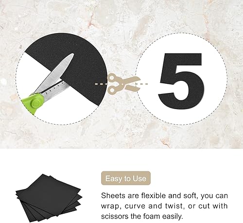 Miniatura 3 de Rebower Hojas de espuma EVA, para proyectos de arte y manualidades - 10 x 10 pulgadas de grosor, negro  4 piezas
