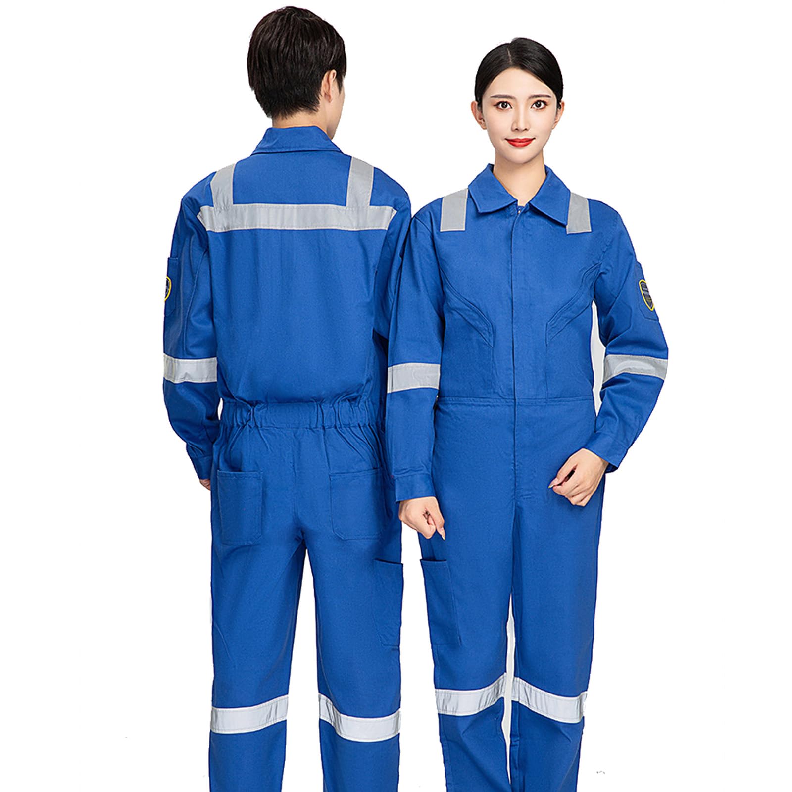Monos De Trabajo con Raya Reflectante Y Bolsillo con Cremallera, Ropa De Trabajo De Mono De Prevención Electrostática