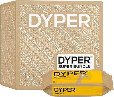 DYPER Viscose from Bamboo Baby Diapers Size 3 + Wipes | Honest Ingredients | Cloth Alternative | Day & Overnight | Made wi...