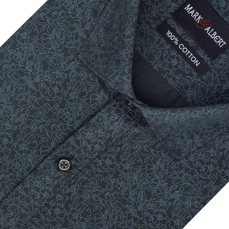 Image of MARK & ALBERT Men's 100% Cotton Printed Half Sleeves Regular Fit Shirt for Men