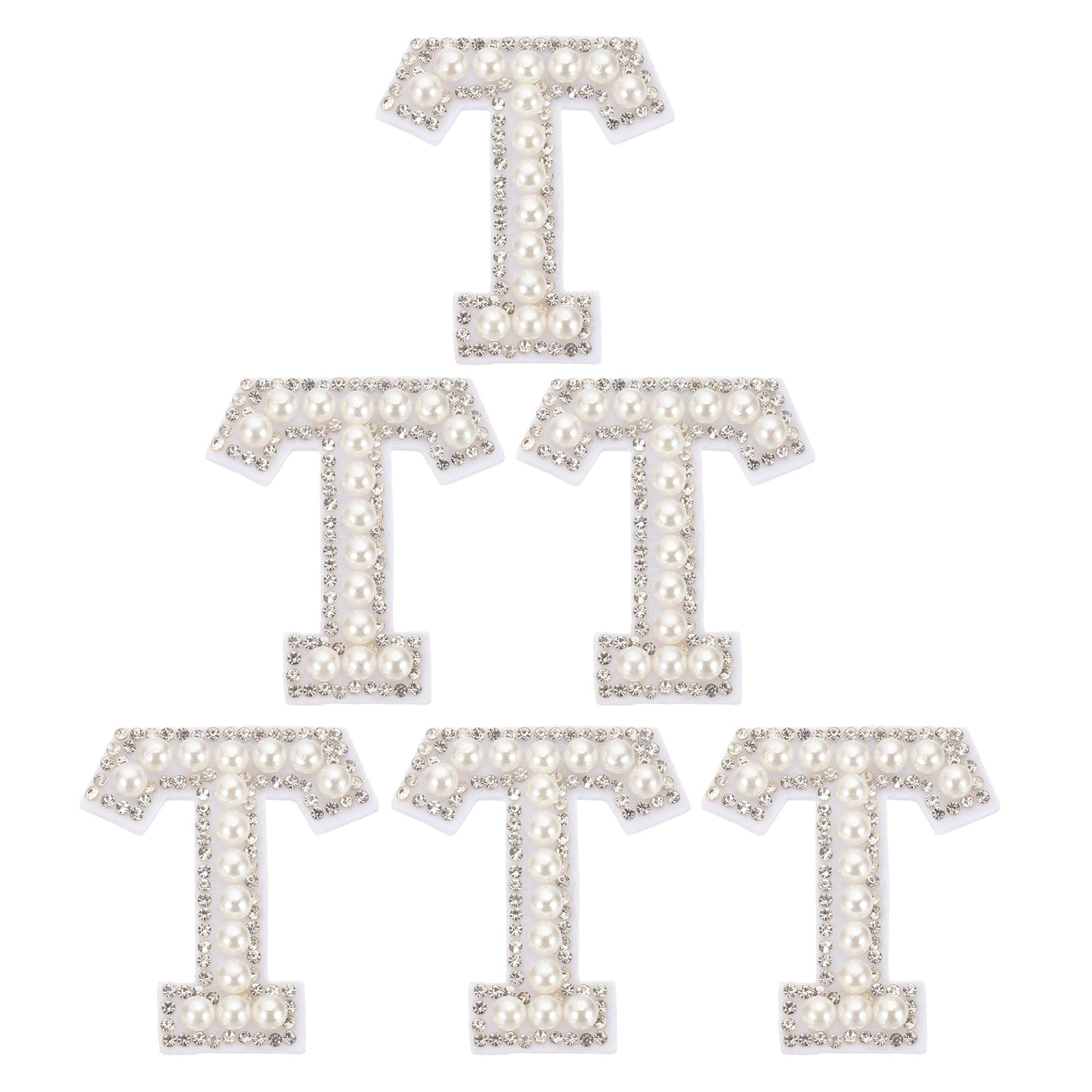 Patchs en strass alphabet blanc PATIKIL - Customisation raffinée de 4,4 cm pour vêtements