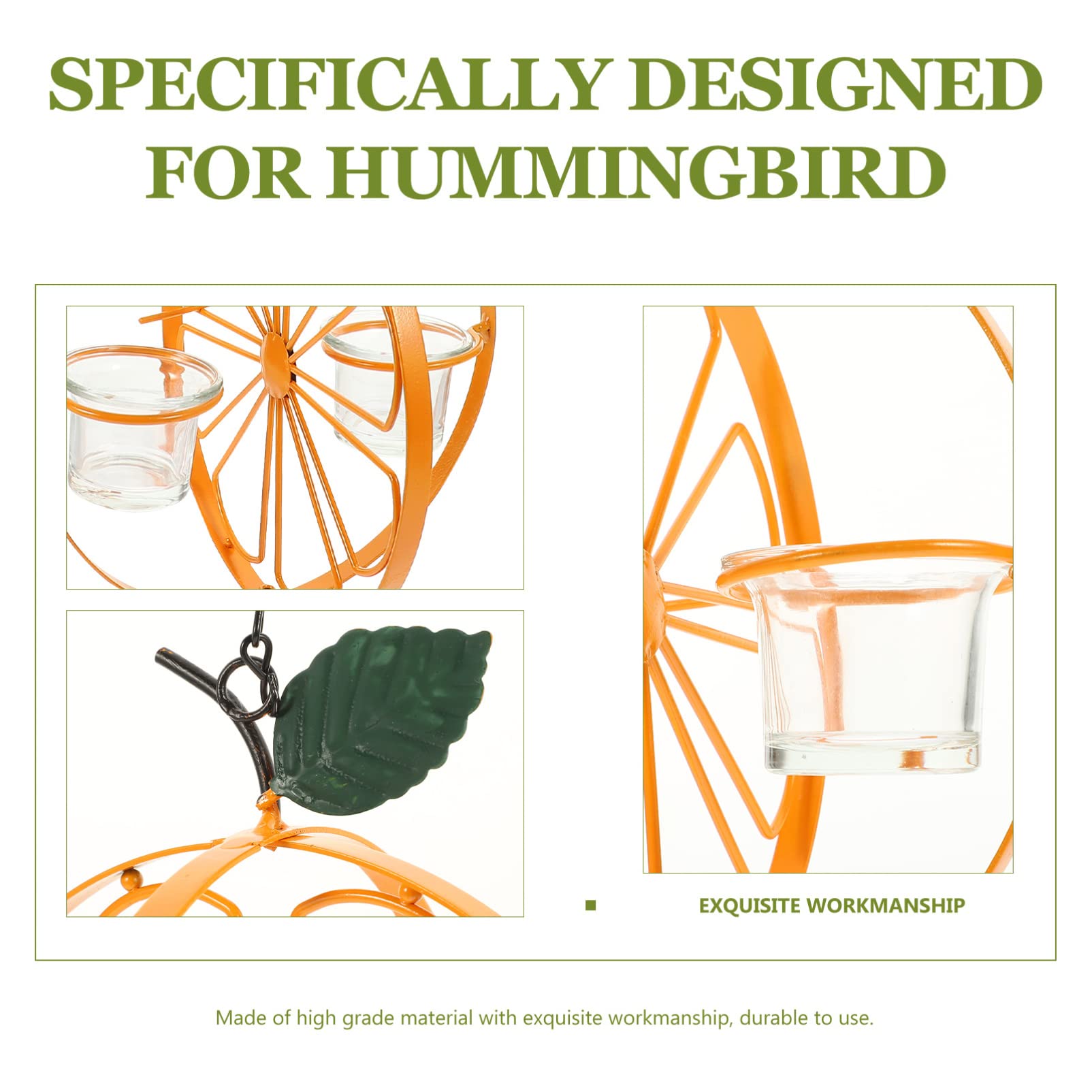 YARNOW 2 Pz Mangiatoia Per Colibrì Distributore Animale Domestico Gabbia Vasca Per Uccelli Telecamera Per Mangiatoia Per Uccelli Voliera Alimentatori Orange Acciaio Inossidabile