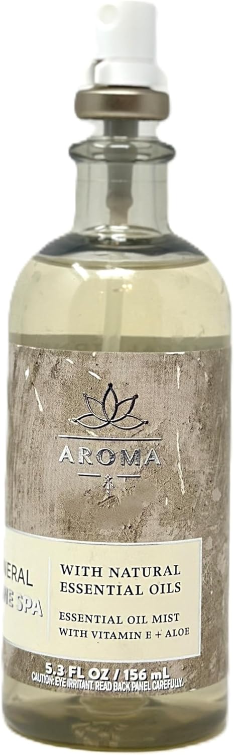 Mineral Stone Spa Essential Oil Mist Aroma Bath and Body with Natural Essential Oils 5.3 fl oz / 156 mL Fragrance Notes: Violet Extract, Cardamom and Orris Oil.