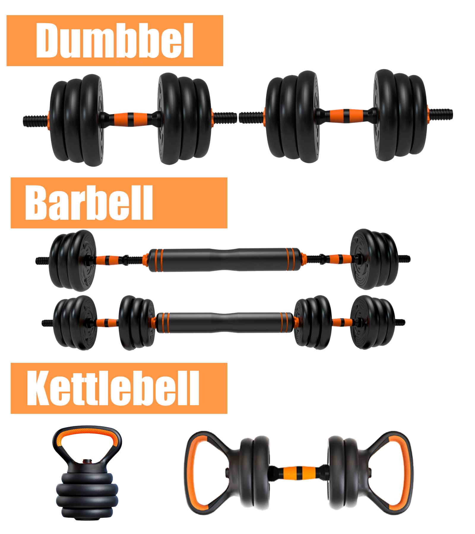 Produktbild von CANMALCHI Sechskant-Hantelset 12 Kg – Mit Ablagegestell, 3 Gewichtspaare (1/2/3 Kg), Für Krafttraining, Yoga & Reha, Für Zuhause