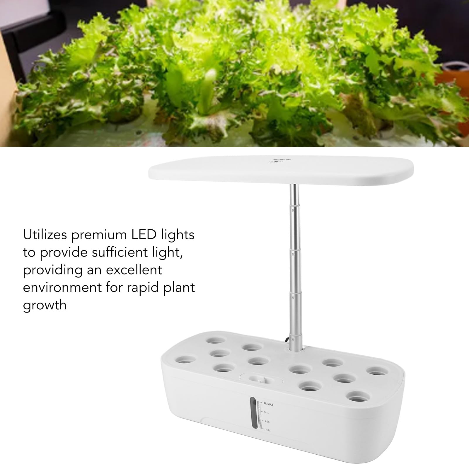 Système De Culture Hydroponique 12 Dosettes - Jardin D'Herbes Intérieur Avec LED - Contrôle Automatique D'Eau - Noir - 5