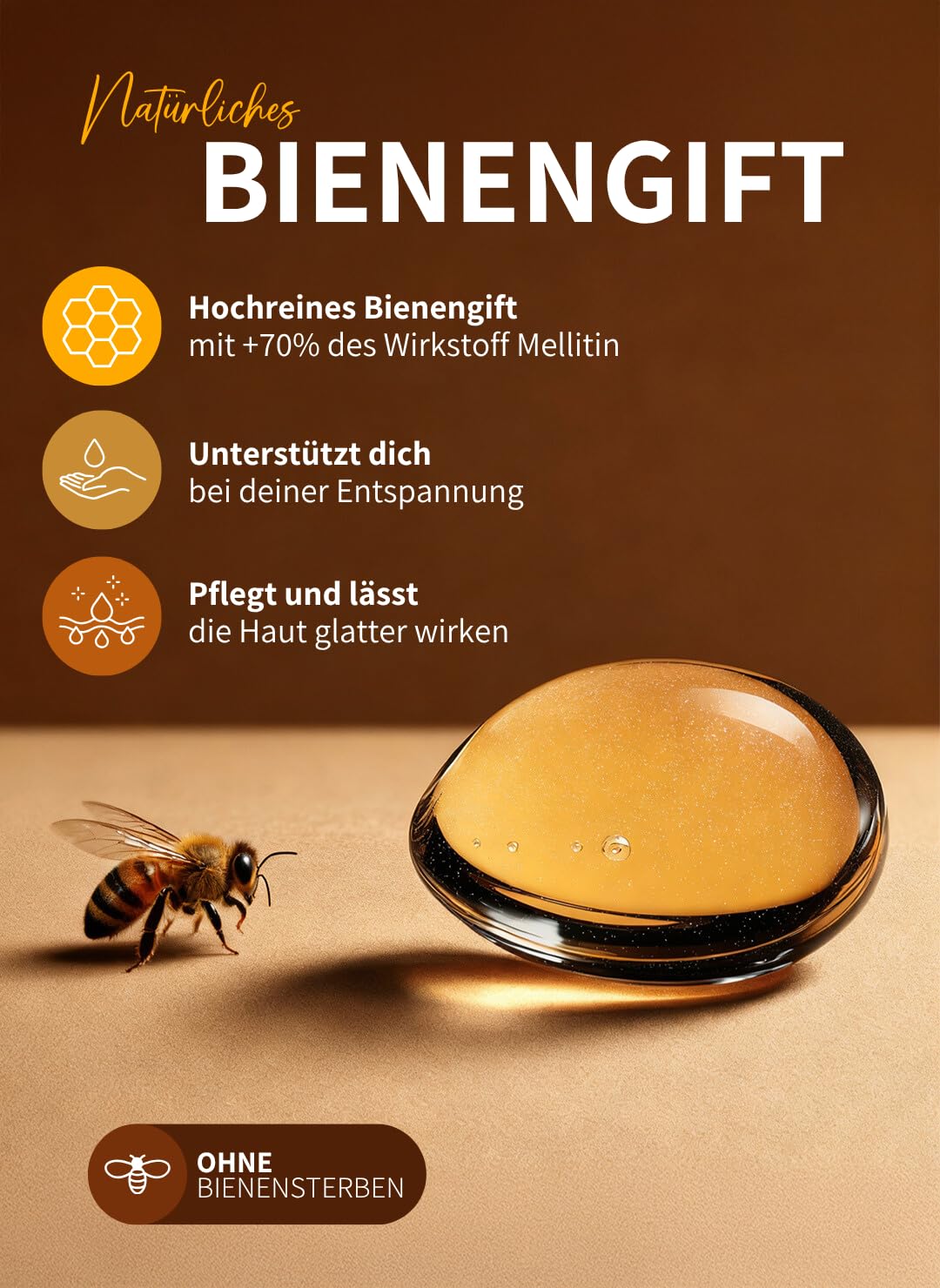 bedrop Bienengiftsalbe hochdosiert (kühlend & wärmend) - Bee Cream Bienengiftcreme für den Körper mit Bienenwachs und 8 Kräuterextrakten, wie Aloe Vera, Ringelblume, Eukalyptus und Rosskastanie 100g