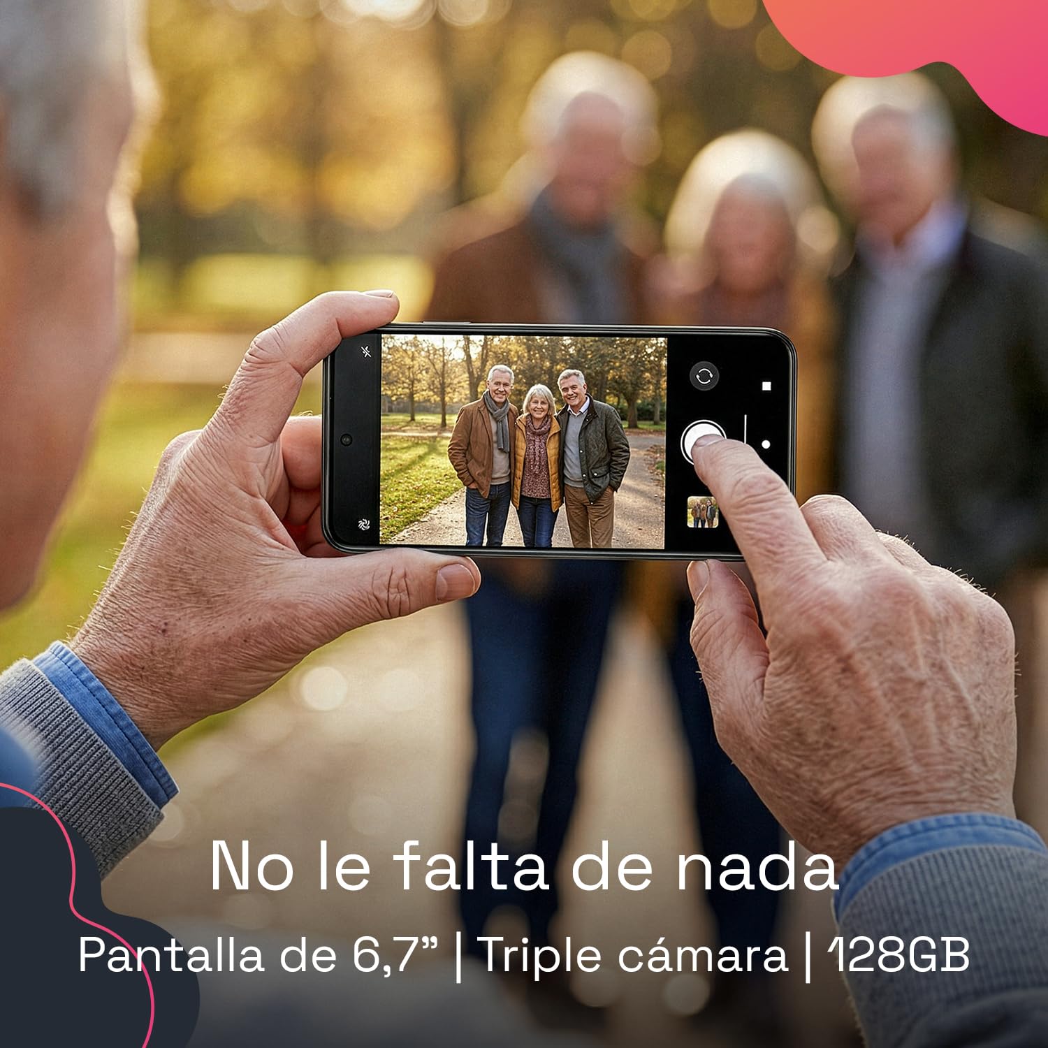 SPC Zeus 2 Elite - Smartphone para Mayores con Pantalla 6,7” y 128GB Memoria | Triple CAM 50MP, NFC y Carga rápida | Modo fácil, Iconos XL y Compatible con App Control y ubicación remota – Plateado