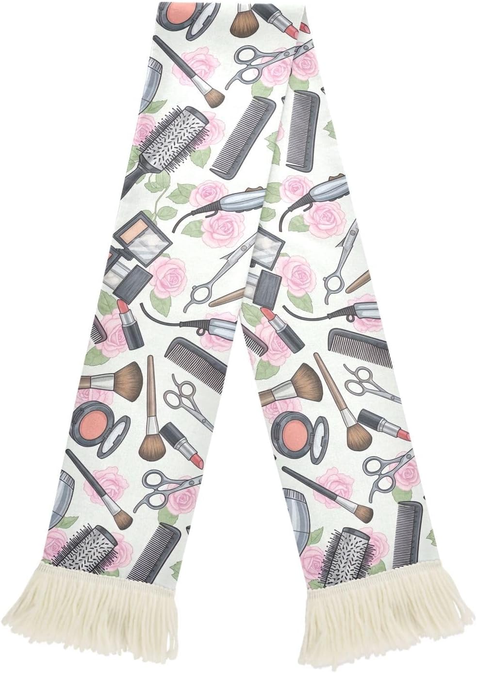 CHIFIGNO Rose Tools Sports Fan Scarf White, Soft Polyester Soccer Scarf, Quick Dry Sweat Towel, Game Day Banner, Match Cheer Accessory