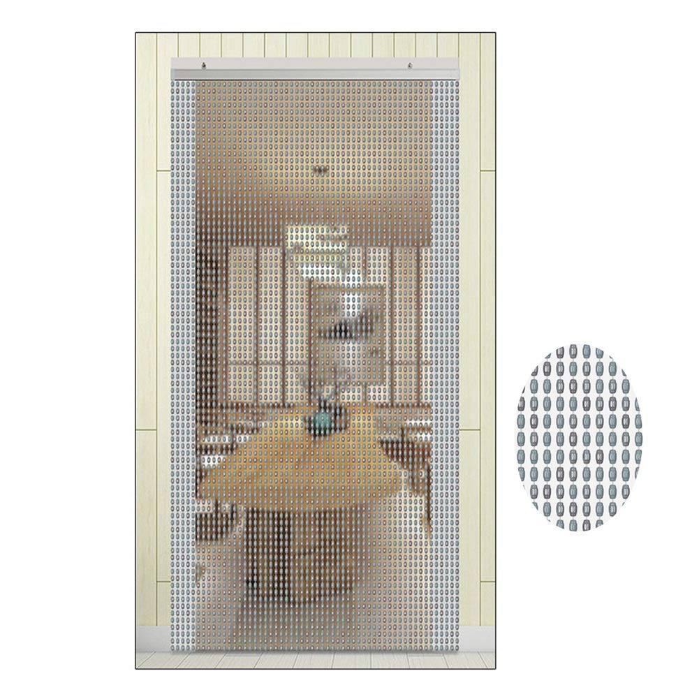 OKUOKA Beaded Door Curtains for Doorways Wood Bead String Curtain for Room Dividers Home Restaurant Hanging Screen Handmade Plastic Material, 7 Colors (Color : G, Size : 124 Strands-1.0x2