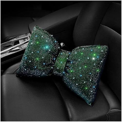 Miniatura 5 de 1 paquete de 1 almohada para reposacabezas de automóvil, con diamantes de imitación brillantes, almohada de apoyo lumbar de cristal, almohada de