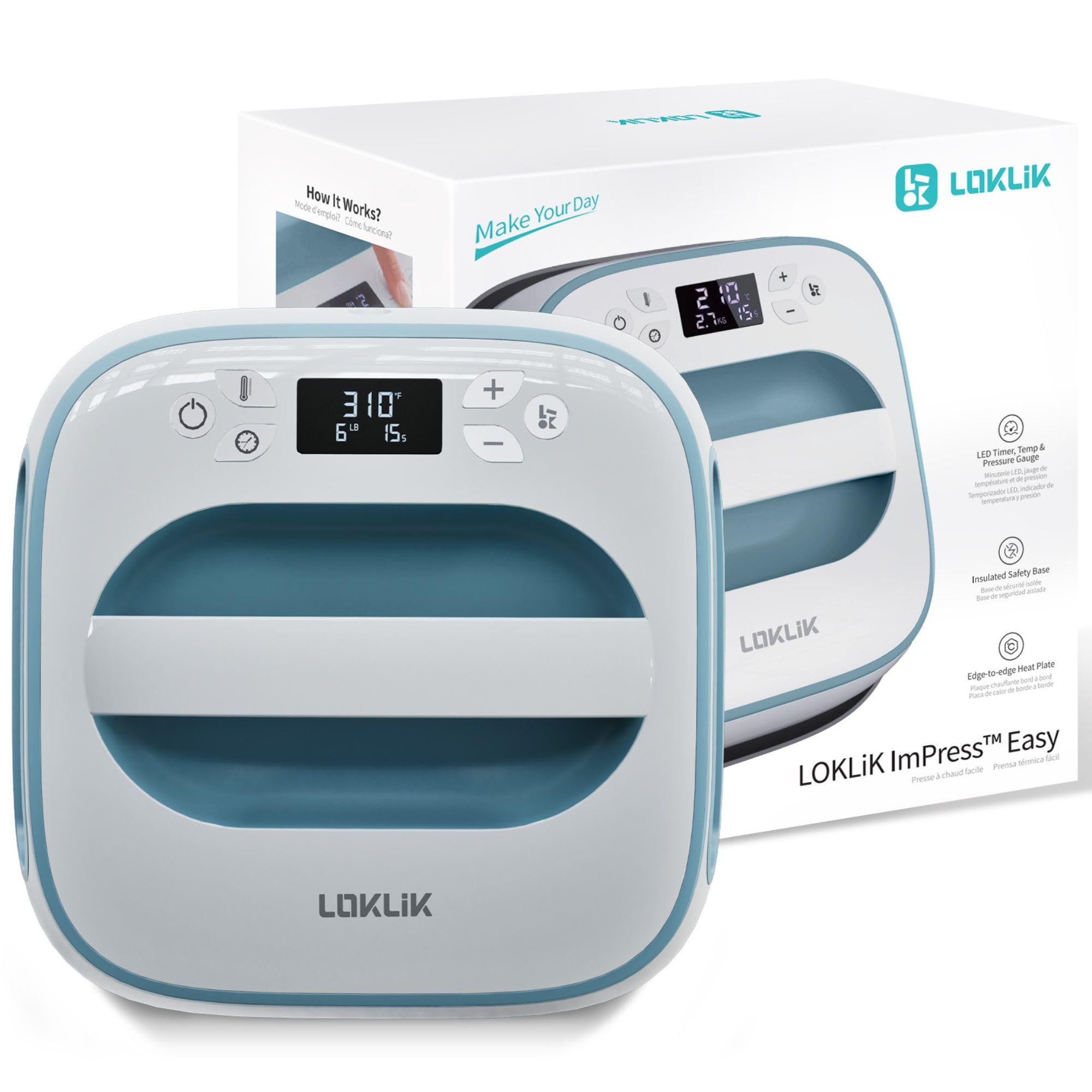 Loklik Easy Heat Press Heizpresse Blau