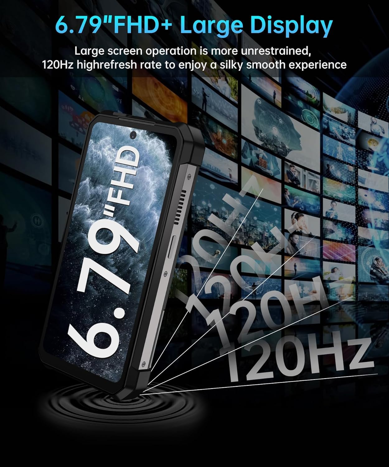8849 Tank 3 Pro wytrzymały smartfon 23800 mAh wytrzymały projektor telefon 36 GB + 512 GB Dual SIM 5G Android 14 odblokowane telefony komórkowe 17.2 cm duży ekran, światło kempingowe/rozszerzenie 2 TB