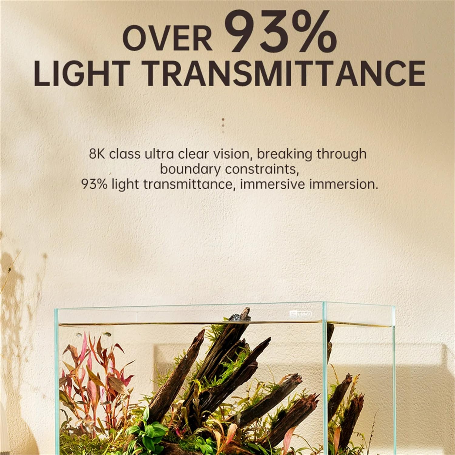 Piccolo acquario ultra trasparente ad alta trasparenza da scrivania in vetro senza cornice ispirazione sudamericana entry-level Fish Tank