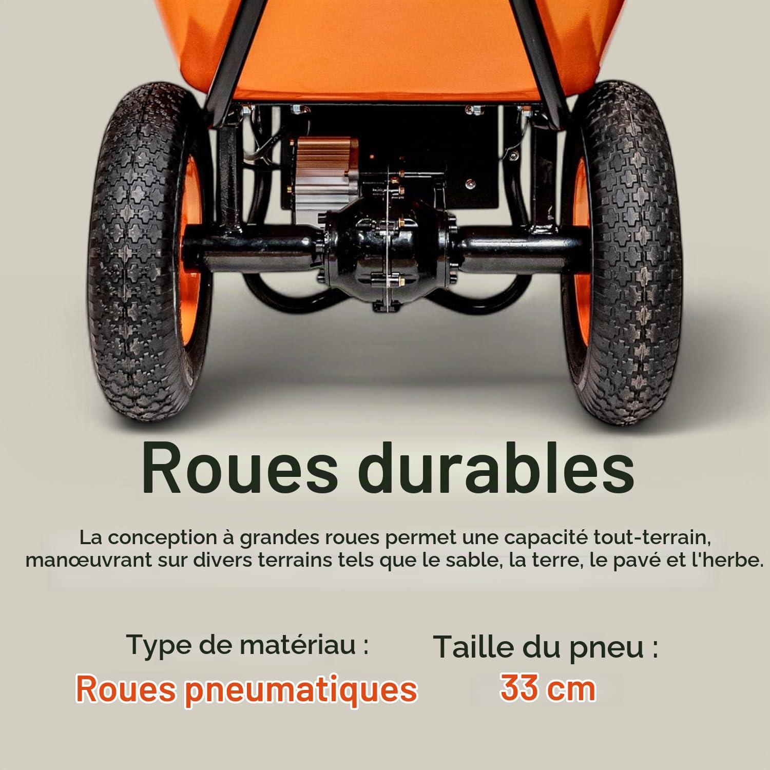SuperHandy Brouette Électrique – Batterie Li-ION 48V, Capacité 150kg, Bac en Acier Revêtu de Poudre de 85L, Chariot Utilitaire pour Matériaux et Débris | Bac en acier thermolaqué robuste; idéal pour transporter matériaux, outils et débris dans le jardin e