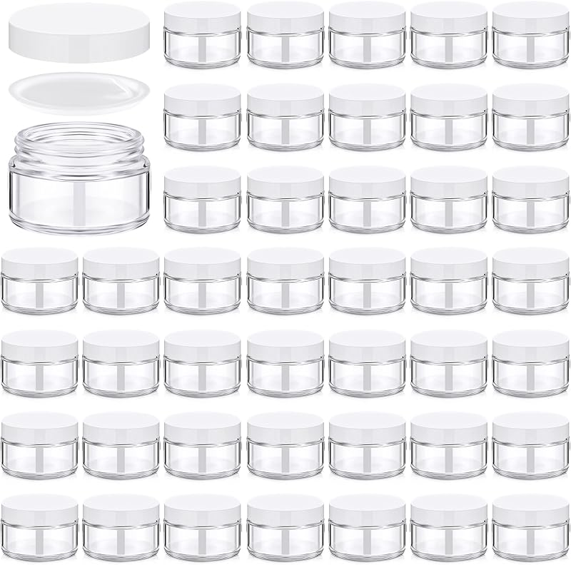 Domensi Frascos de Vidro Recarregáveis com Tampa Branca, 30 mL, 60 Unidades