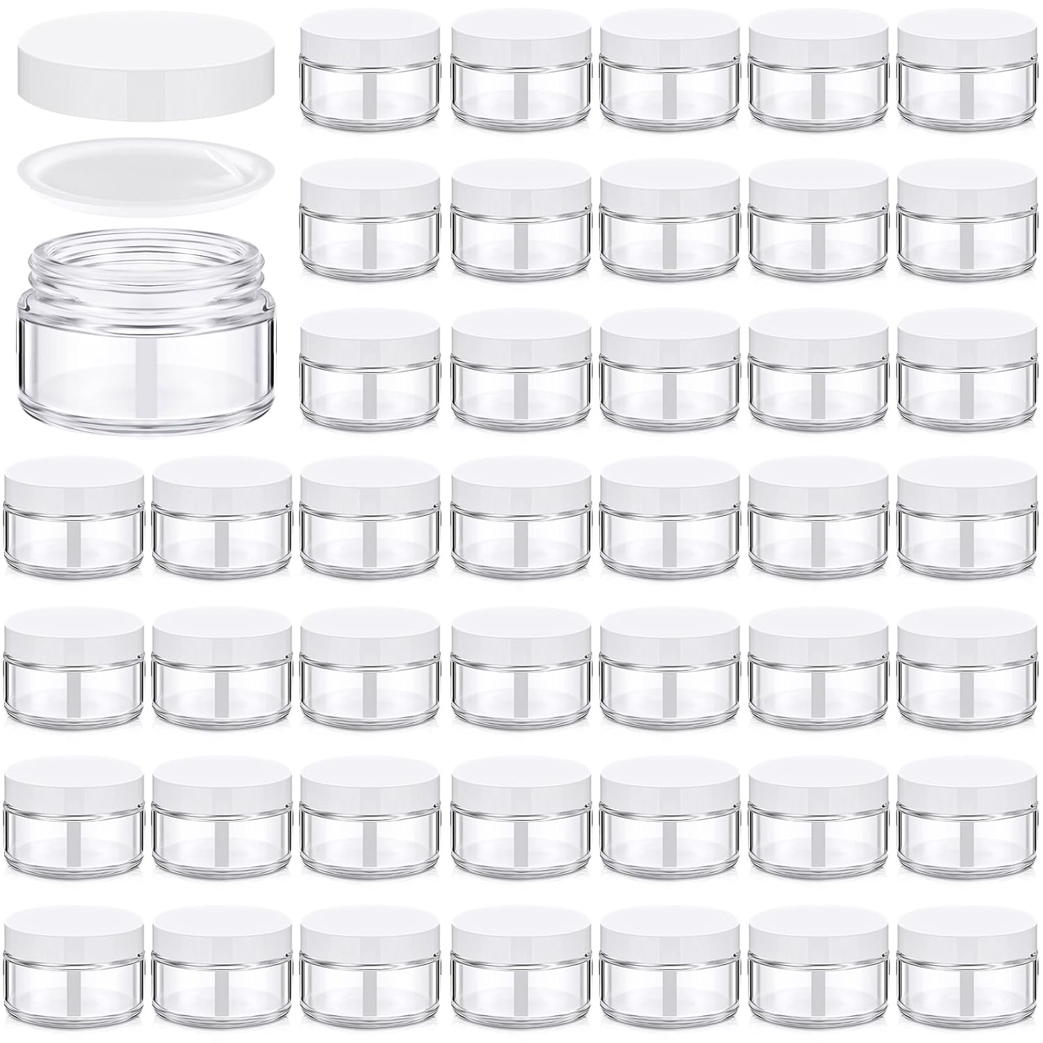 Domensi 60 Pcs 1oz Glass Jars with Lids Bulk Salve Tins Winter Cream Container Small Glass Candle Cosmetic Jars for Travel Lip Balm with Inner Liners for Lotion Sample Cream(Amber, Black Lid)