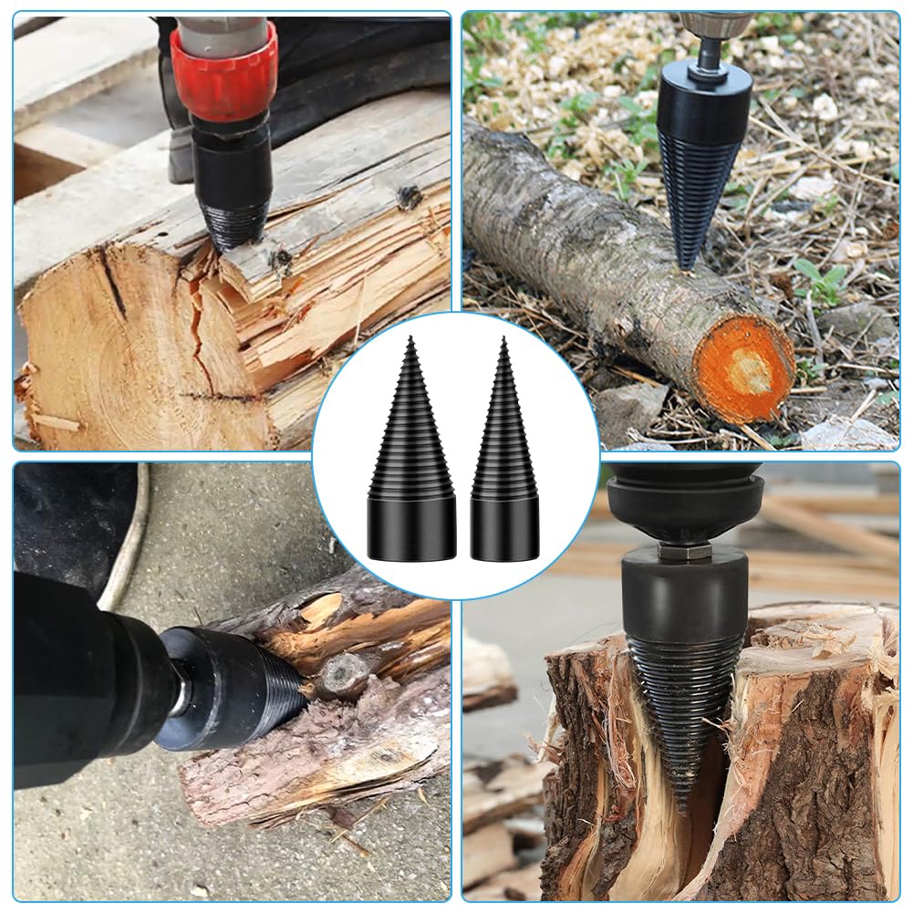Trapano conico per triturare il legno, 45 mm + 32 mm vite conica per legno, set di punte coniche per legno con 4 impugnature, trivella per legno