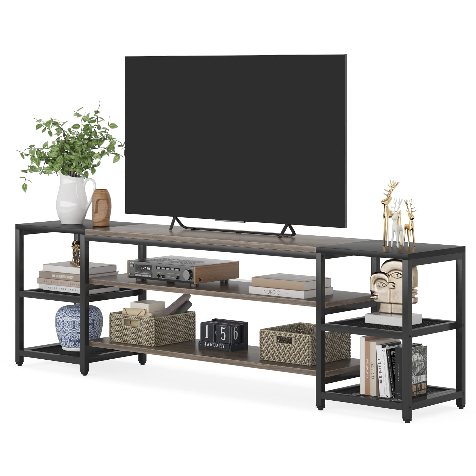 Photo 1 of TV Stand, Grey/Black