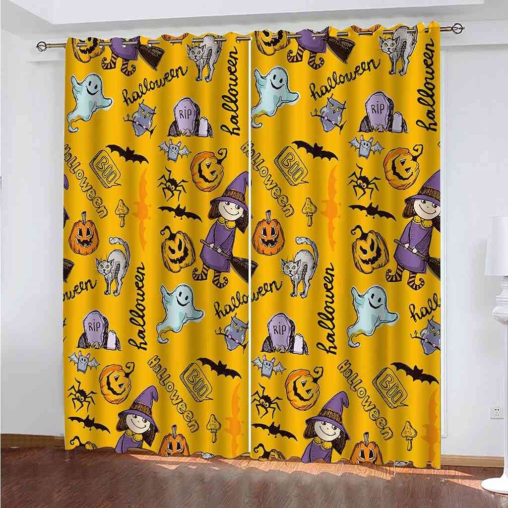 Rideau Isolant Thermique et Insonorisant Jaune Sorcière 200x160