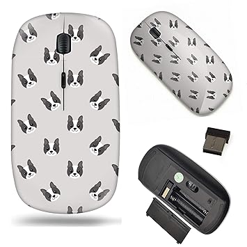 Unique Pattern Optical Mice Mobile Wireless Mouse 2.4G Portable for Notebook, PC, Laptop, Computer - Boston Terrier Dog Pattern