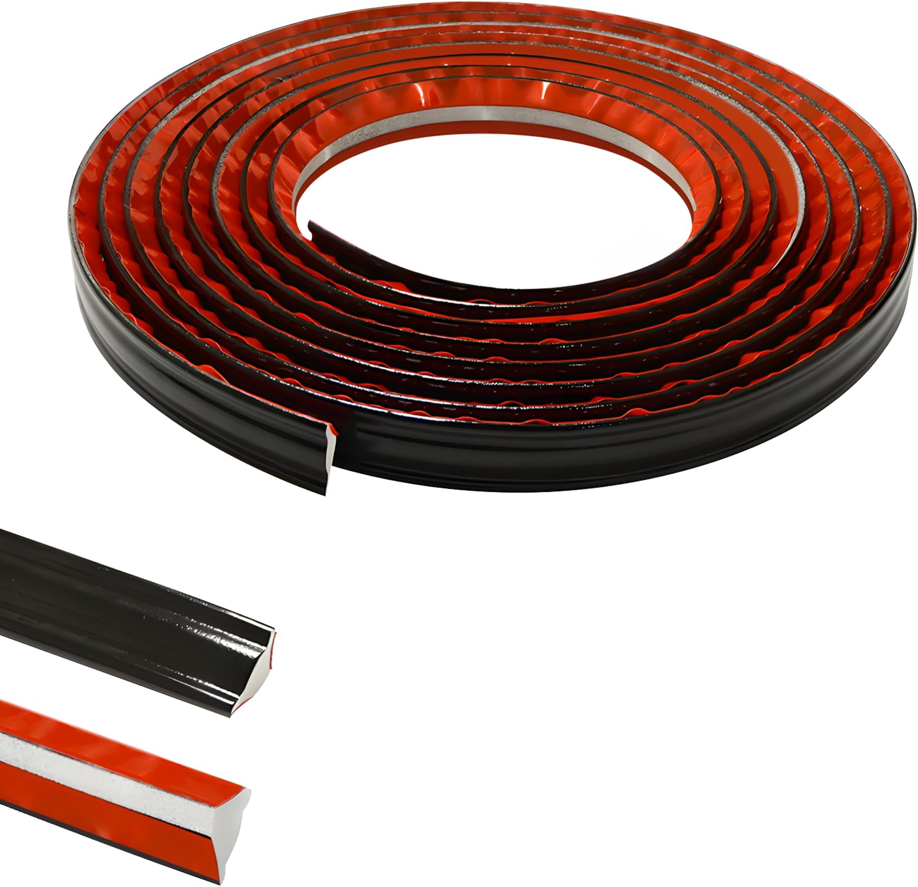 Black PVC Quadrant Trim,Flexible Laminate Beading Self Adhesive Plastic Wall Corner Edging Strip for Worktop Ceiling Floor,Caulk Moulding Skirting Board Trim(3 Meters,19mm*10mm)