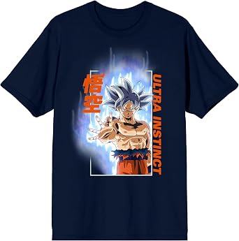 Dragon Ball Super Ultra Instinct Goku Adult Navy Crew Neck Short Sleeve T-Shirt-XXL