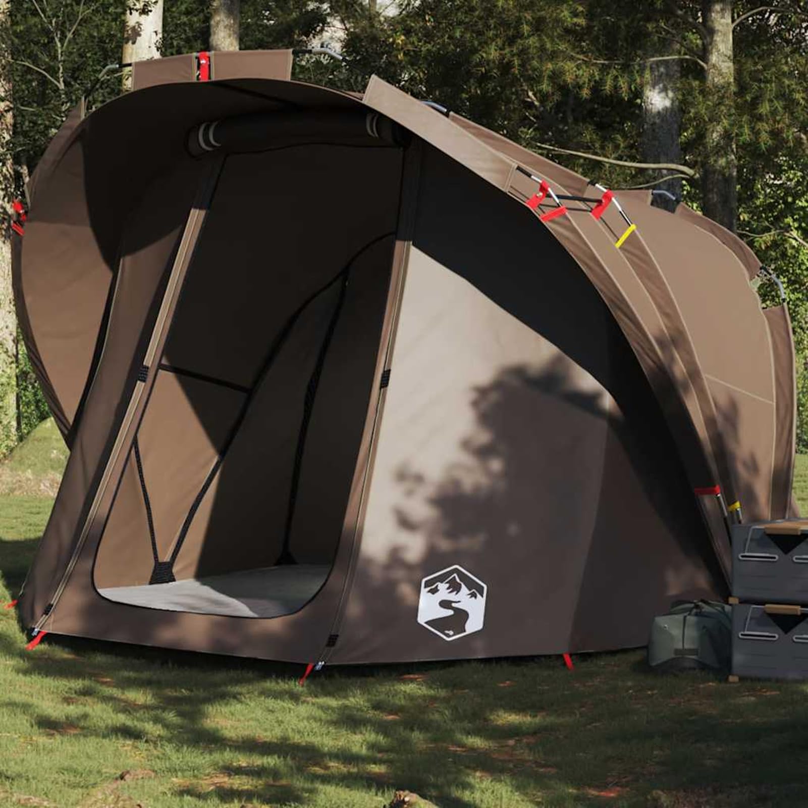 Fasba 185T Polyester Fishing & Camping Tent with PU Coating - 4 Person Capacity, Brown Model4009396