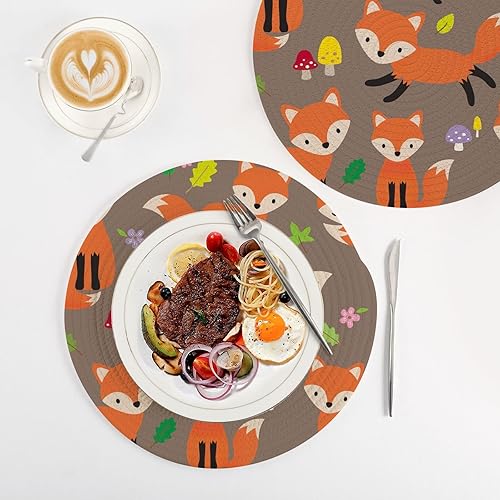 Miniatura 4 de Linda ilustración de zorro varias posturas salvamanteles almohadilla caliente 3 piezas resistente al calor para ollas y sartenes calientes
