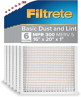 Filtrete 16x20x1 AC Furnace Air Filter, MERV 5, MPR 300, Capture Unwanted Particles, 3-Month