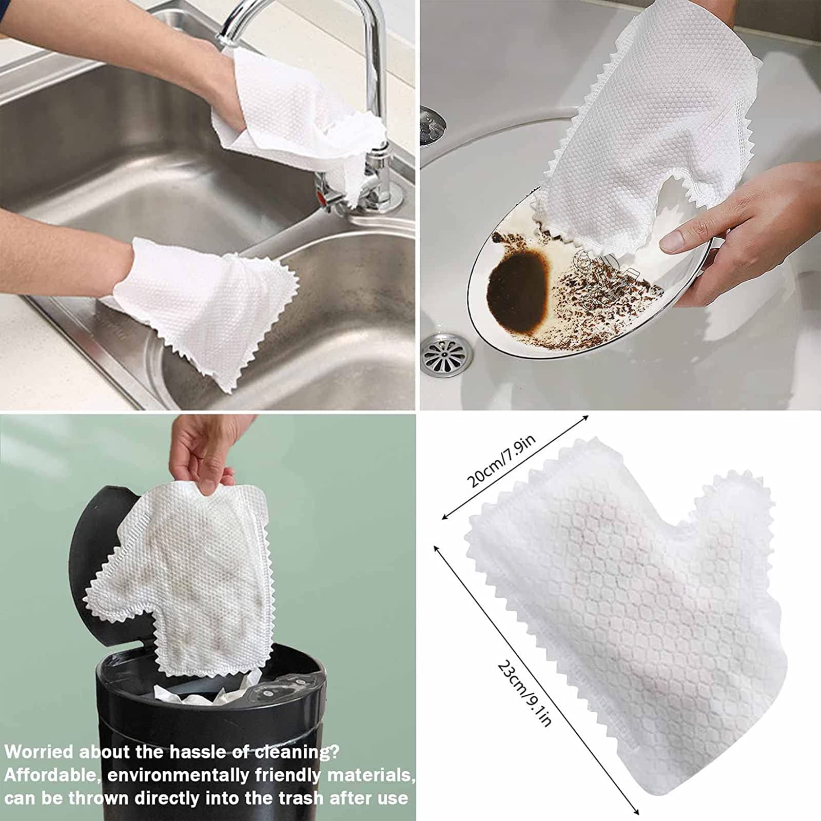 Guantes de Limpieza de Escamas de Pescado Tela no Tejida Desinfección del Hogar Eliminación de Polvo Guantes de Limpieza de Microfibra Reutilizable para Limpiar de Ventanas Vidrios,60pcs
