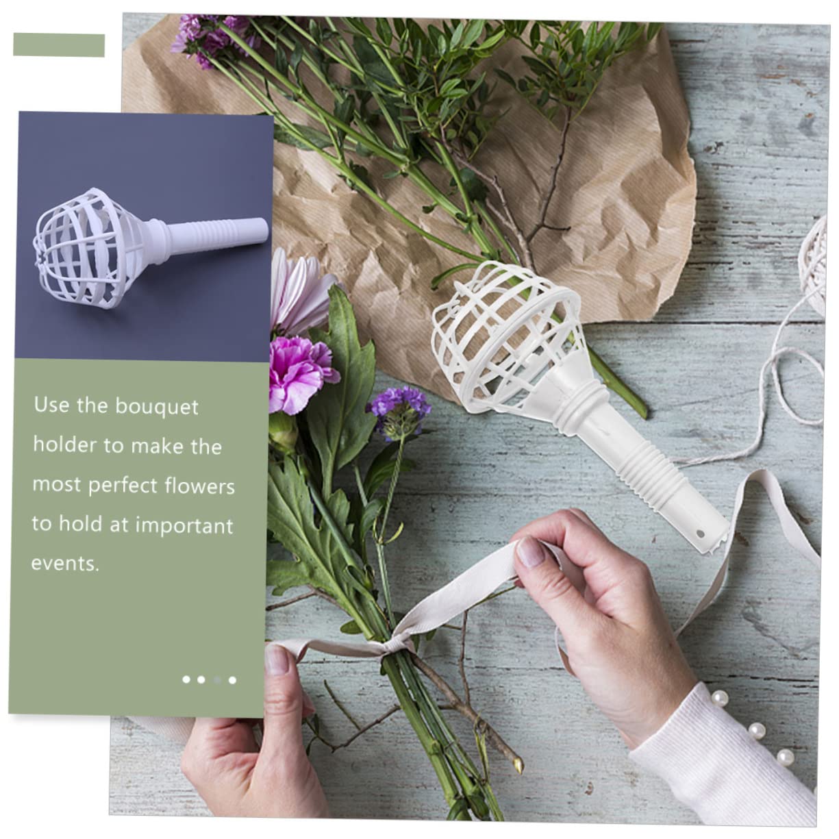 Angoily 36 Piezas Soportes para Ramos de Novia para Bodas Portaflores Floral Ligero y Duradero Accesorios Prácticos para Arreglos y Decoración Eventos Nupciales